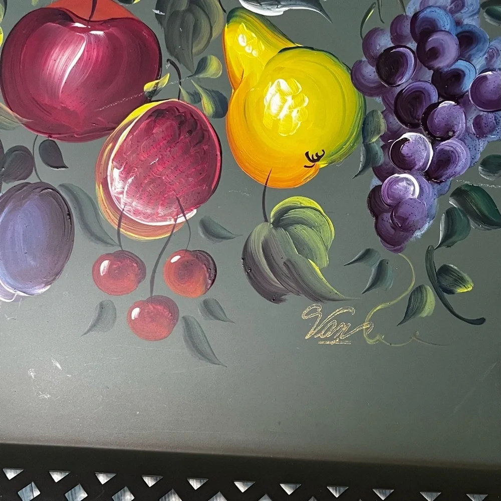 Nashco Hand Painted Tole Tray Signed